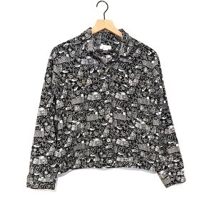 Christopher & Banks Luggage Print Twill Coat size Small